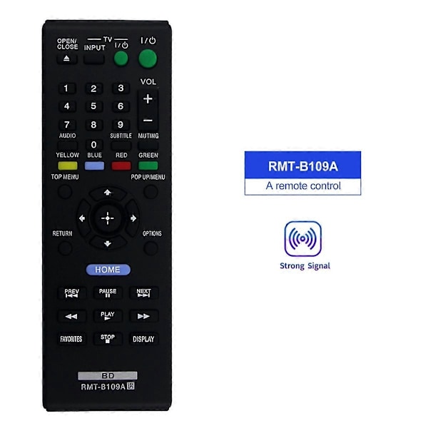 Fjernbetjening RMT-B109A Erstatning for Sony DVD-afspiller BDP-S380 BDP-S580 BDP-S480 BDP-BX38 BDP-S280 BD