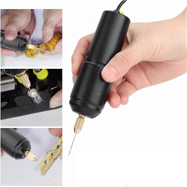 Mini Portabel Elektrisk Borrmaskin, Med Borr USB Borr Gravör Smyckesverktyg (0.8-1.2mm)