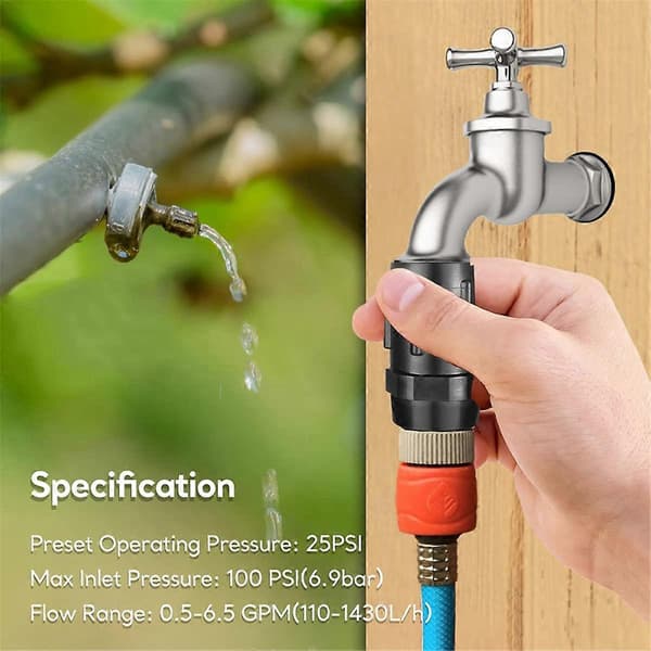 25 PSI 3/4 tum Slanganslutning Droppbevattning Tryckreducerare - 2-pack