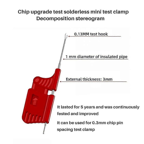 10 stk. Sdk08 Test Clip Smd Ic Testkrogclips til elektrisk testning Ultra lille clip testchip