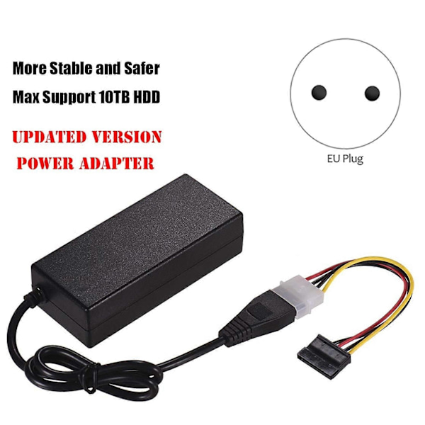 SATA PATA IDE Disk til USB 2.0 Adapter Konverteringskabel EU Plugg