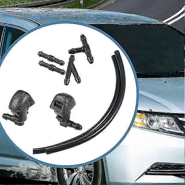1 Set Vindrutespolarmunstycken Kit 76810-TK8-A01 Spolarmunstycke och Vätskeslang med Anslutningar för Honda Odyssey 2011-2017