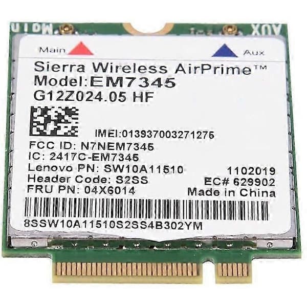 Netværkskort, EM7345 4G LTE WWAN-kortmodul til Thinkpad X250 X1C