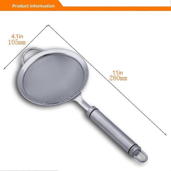 Sil i rustfritt stål med ekstra finmasket sil og solid håndtak for kjøkkenbruk Diameter 105CM