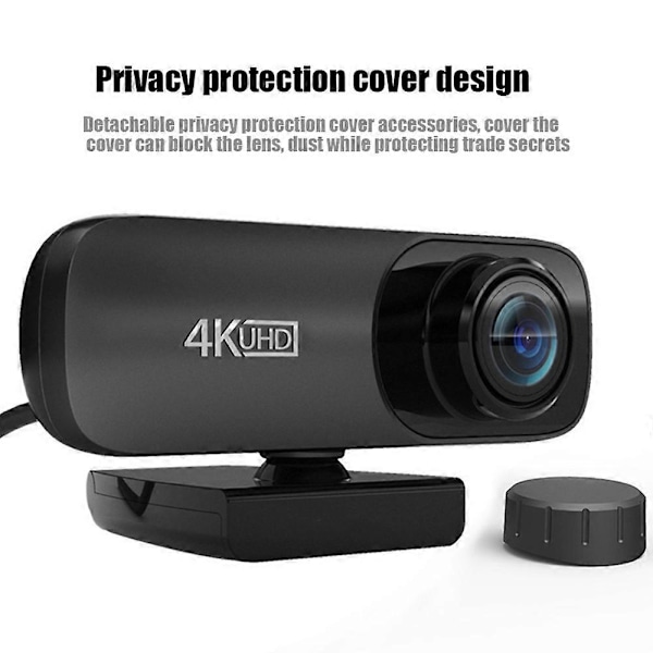 Webcam 4K Uhd 3840X2160P Webcam 800W Pixels Computer Kamera 120° Bredvinkel Web Kamera Med Mikrofon