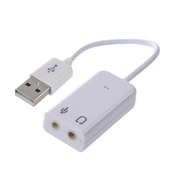 3,5 mm mikrofonin ja kuulokkeiden liitäntä USB 2.0 äänikortti kaiuttimen äänen sovitin valkoinen