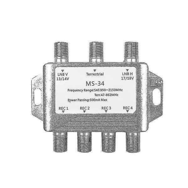 Ms34ez 3x4 Satellit Multiswitch Splitter Fta Tv Lnb Forswitch Cascade Satellit 3 Ind 4 Multiswitch