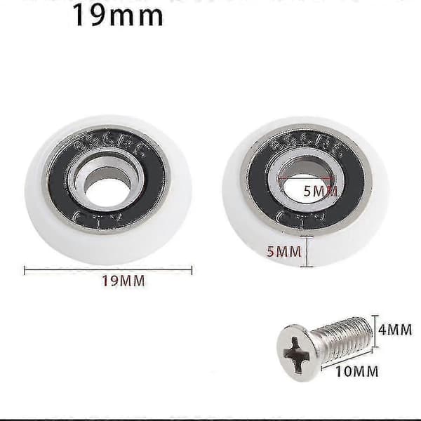 Sett med 8 erstatningshjul for 19 mm diameter dusjdør