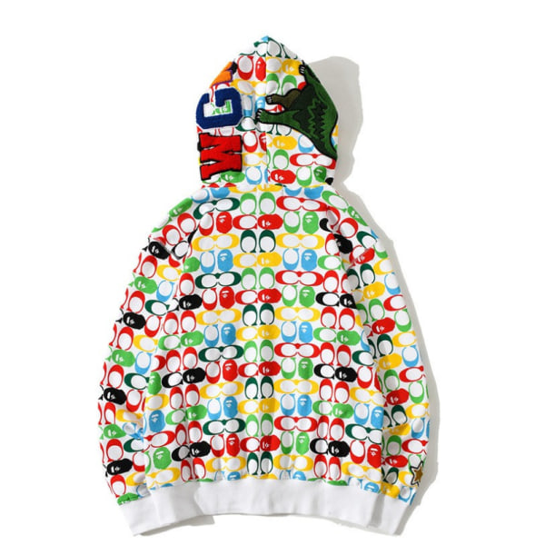 Ny casual med huvtröja för män med digitalt print med hajhuvud style 2 2XL
