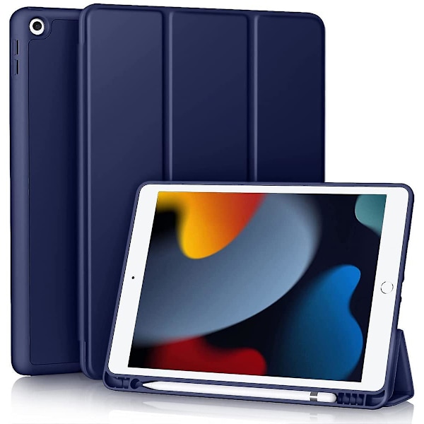 Wekity Deksel Kompatibelt med iPad 10.2 Tommer 2021/2020 iPad 9./8. Generasjon og 2019 iPad 7. Generasjon med Pennholder, Mykt TPU Bakdeksel