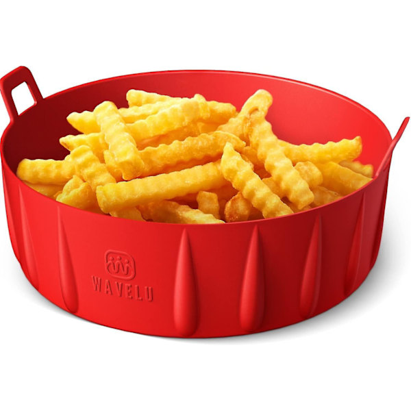 Wavelu Air Fryer silikonivuoka | Erittäin vahva | Elintarviketurvalliset airfryer-tarvikkeet | Korvaa syttyvät leivinpaperit | Ei enää karkeaa