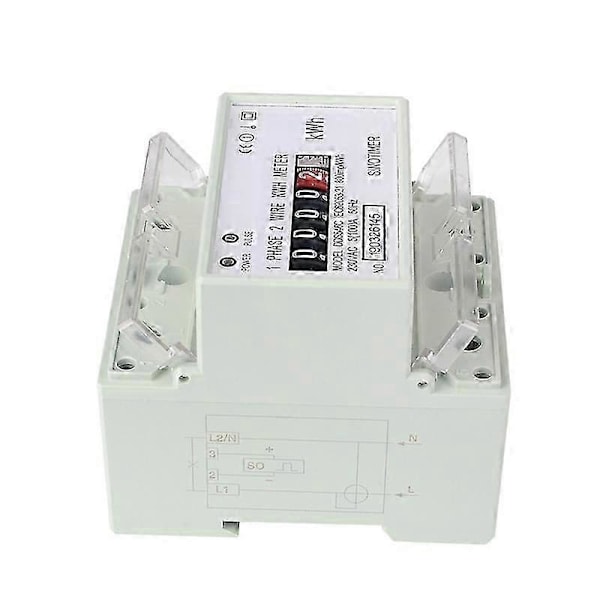 Elektrisk enfas tvåtråds AC 220V 100A energimätare KWh räknare förbruknings analog elektricitet