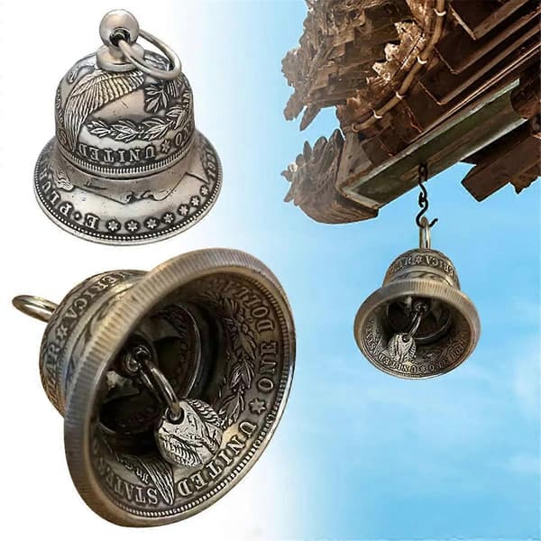 2-pack Silver Dollar Bell Heminredning Hängande Dekor Vindspel