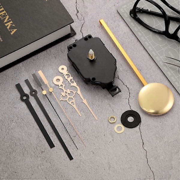 Quartz Pendelur Urverk DIY Kit med 2 Par Visare Pendel, DIY Mekanism Pendel