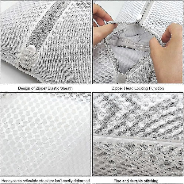 Extra Stor Mesh, 2-pack Tvättnät med Dragkedja för Ömtåliga Kläder, Tvättmaskin- och Torktumlarsäkra Kläder För C