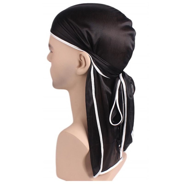 Herr Bandana Durag Huvudbonader Pirate Caps Wrap Hats Black White