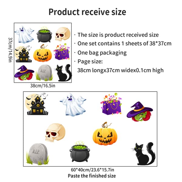 Halloween-pynt af papir, klassisk Halloween trick-or-treating sæt