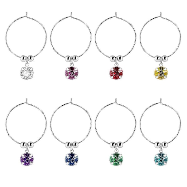 Målat Glas Vin Halsband Dryck Markörer Glas Identifierare Berlocker Vinglas Berlocker Ringar Vinglas Ringar Berlock Ögla