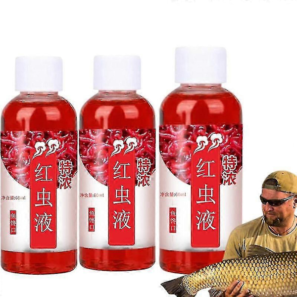 3st Additiv Je60ml Starkt Fiskmedel Koncentrerat Röd Mask Flytande Fiskbete Additiv