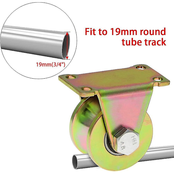 4 st Glidande Grindhjul 50mm, med U-spår, U-spårshjul, Rulldörr, Lastkapacitet 300kg per Hjul