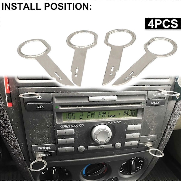 2 Paria Radio CD Stereo Irrotustyökalu Avain Pin Ulostyöntäjä Ford Focus Mondeo C-Max Fiesta Transit Auton Irrotus Asennustyökalut - Hyvä