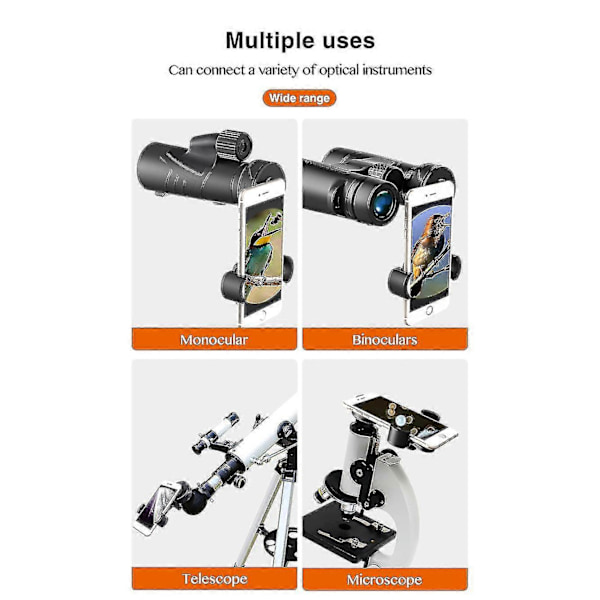 High Definition Upgrade Universal Mobiltelefon Adapter Beslag Klips Montering Blødt Gummimateriale Til Kikkert