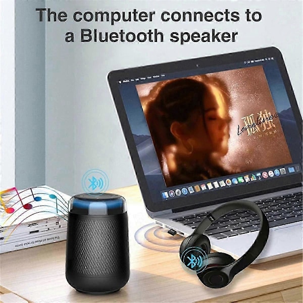 Sopii USB Bluetooth 5.4 Dongle -sovittimelle PC:lle Langaton hiiri Kaiutin Näppäimistö Bluetooth-audiovastaanotin Tr-FO SHAN RAN WANG