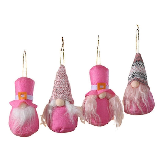 Julgransprydnad Tomte Set om 4 Tomtehängen för Julgran Heminredning Inomhus Utomhus Dekoration Luddig Tomte Nyårspresent