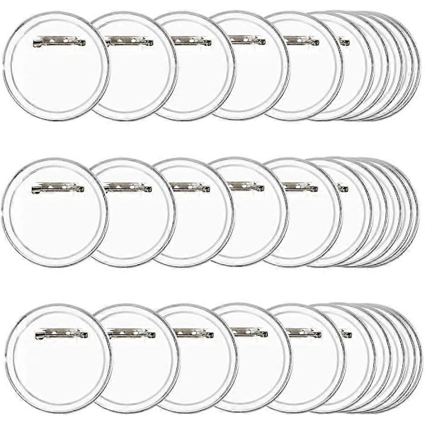 Set med 50 knappar, gör det själv utan knappmaskin, transparenta DIY-märken, diameter 60 mm x 40 mm