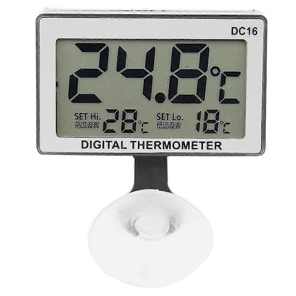 Digitalt termometer, DC16 LCD-display akvarietermometer vandtæt termometer til akvarium