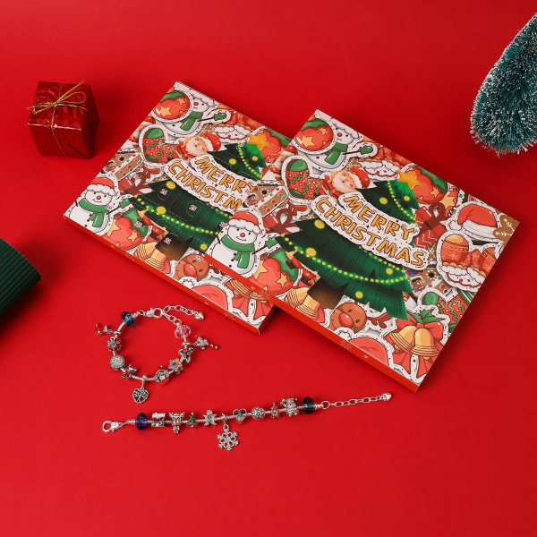 2023 adventskalender med 24 st julklappar för tjejer Modesmycken DIY Armband Halsband Nedräkningskalender Barn Nyår style 11 one size