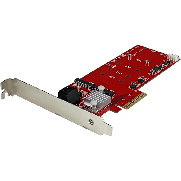 2x M.2 NGFF SSD RAID-kontrollerkort plus 2x SATA III-portar - PCIe - Tvåfacks PCI Express M.2 RAID-kort plus två SATA-portar (PEXM2SAT3422)
