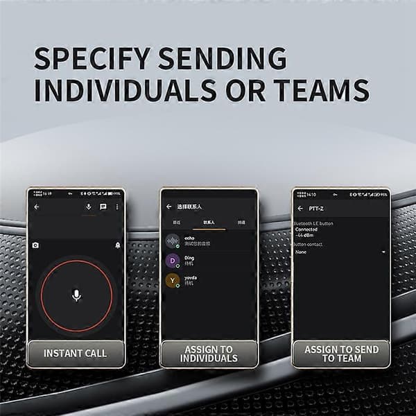 Langaton Bluetooth PTT e-ohjauspainike säädettävällä hihnalla Zello IOS Android Smar -laitteille
