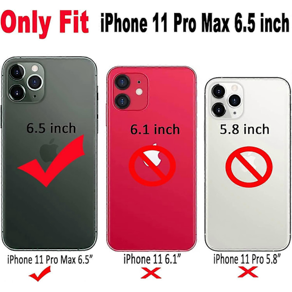liangnv Skal för iPhone 11 Pro Max (6.5\" 2019), Sött 3D Fjäril Bling Glitter Klar Transparent Skal med Anti-Fall Linsskydd Glittrigt Mjukt TPU Skal