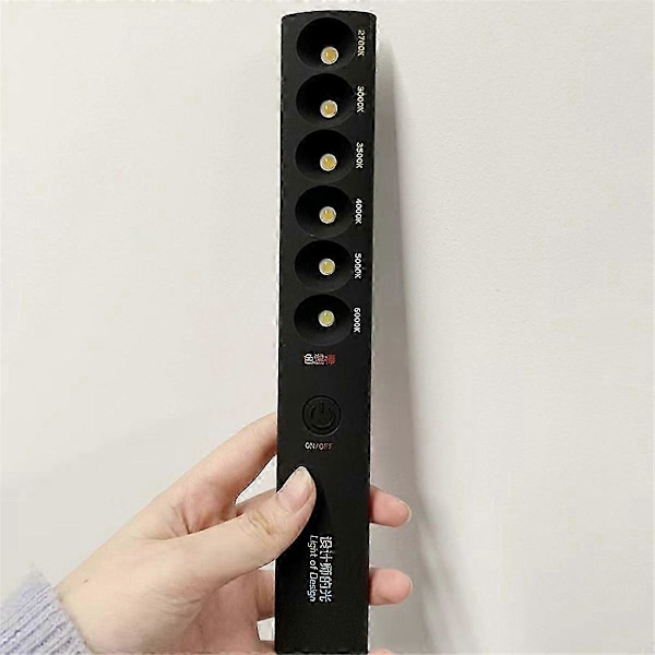 Passer for 6 moduser fargetemperatur lampestav oppladbar 2700K6000K fotograferingslys tryllestav lysmåler bevegelsessensor lysverktøy, A-FO SHAN RAN WA