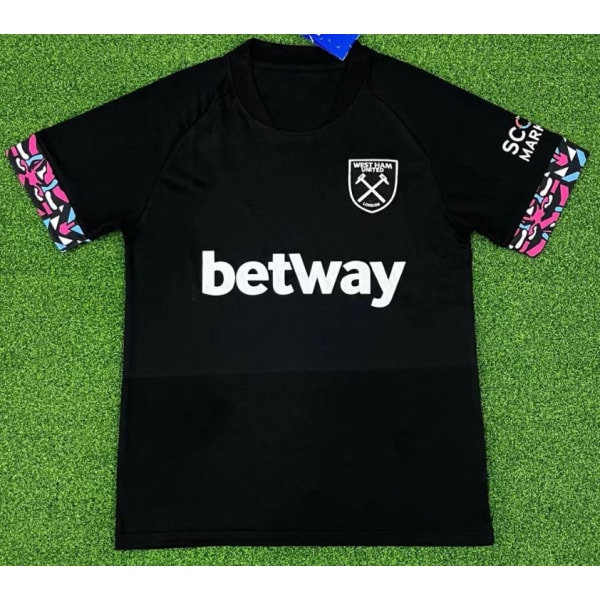 Ny vintage svart West Ham fotbollstränings-t-shirt Beckham NO.7 XXL