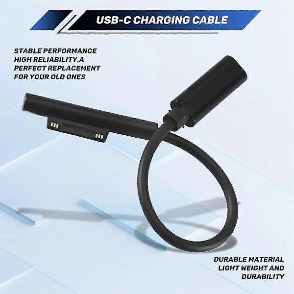 For SURFACE Connect til USB-C Opladerkabel Kompatibel med SURFACE Pro7 Go2 Pro6 5/4/3 Laptop1/2/3 &