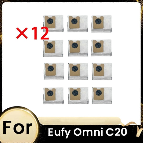 12 st Dammsugarpåsar för Eufy Omni C20 Dammsugar Tillbehör