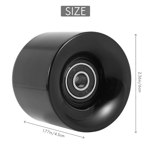 Pakkaus, jossa 4 kpl 60 mm:n rullalautapyöriä + ABEC-9-laakeriteräs ja -holkit, cruiser-pyörät
