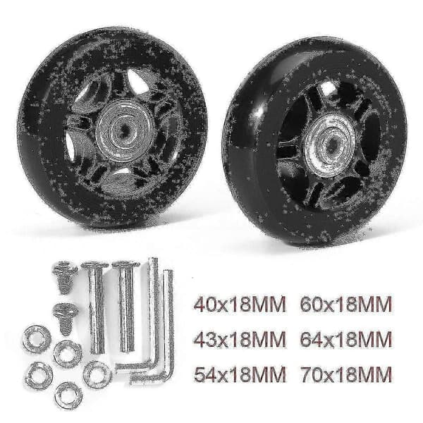 Stille Trolley Kuffert Hjul Gummi Løber Udskiftning Reparationssæt 45mmx18mm BEBETTER