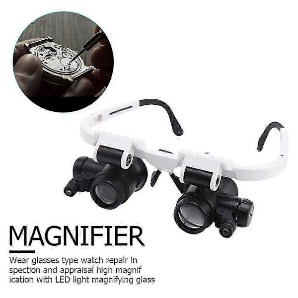 Hodebåret forstørrelsesglass Luper med LED Bærbar 8X/15X/23X Linse Observasjon Forstørrelsesbriller for Lesing Juvelerer-Bra