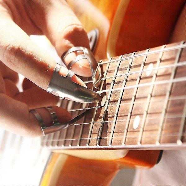 8 st/förpackning Tumplektrum Set för Nagelgitarrplektrum För Gitarr Bas Banjo