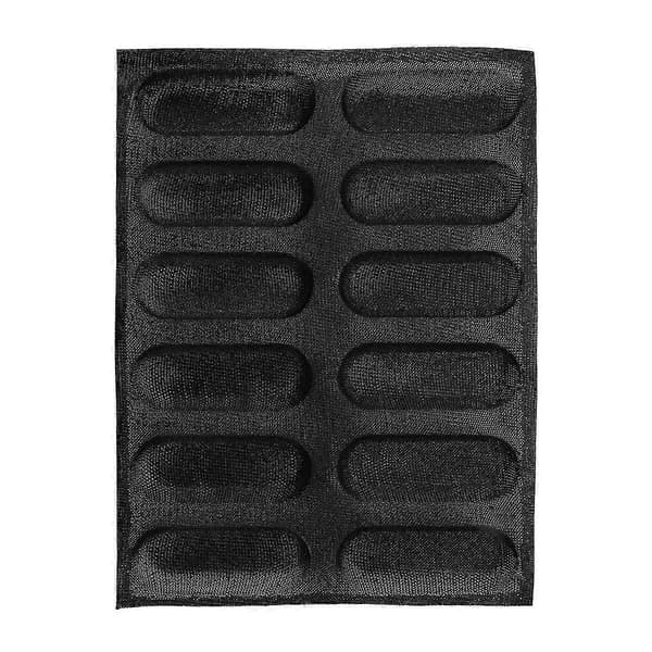 12 Huller Silikone - Non-stick Perforerede Franskbrødsforme, Hotdogforme, Bageunderlag Måtte Brød M