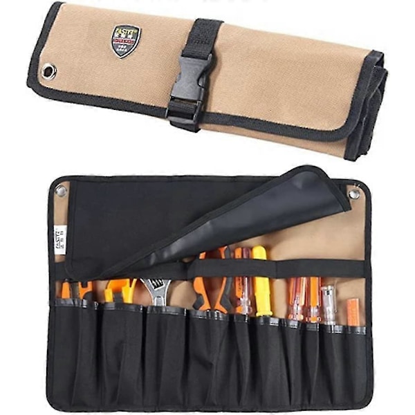 1kpl Työkalusarja / 10 taskun työkaluteline Rullattava säilytyspussi Taitettava / rullattava / kannettava Ultimate Tool Roll