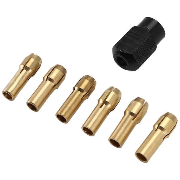 7 stk. messingpatroner til Dremel 1.0/1.6/2.0/2.4/3.0/3.2 + til Dremel Check M8X0.75