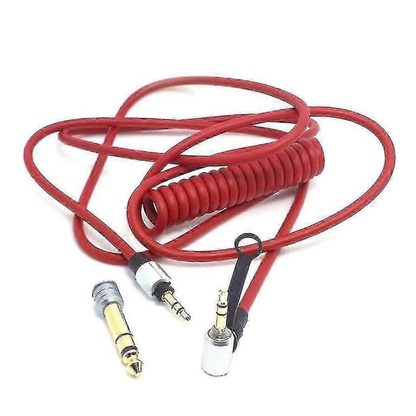 2025 Vår Stereo Lydkabel Erstatningssett, kompatibel med Dr. Dre Solo/Pro/Mixr/Hodetelefoner/Studio og Beats Hodetelefonadaptere. red
