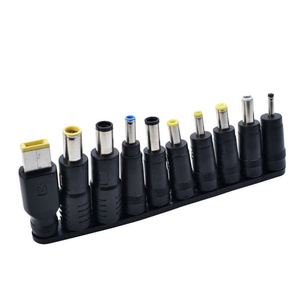 Bærbar oplader med DC-strømadapter (5,5 mm x 2,1 mm hun-interface) - 10-i-1 konverteringsadapter
