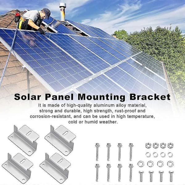 4 st Solpanel Monteringsfäste Z Med Muttrar Och Bultar