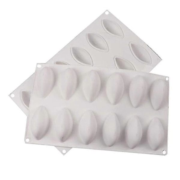 12 Hulrum Silikone Kage Fondant Form Quenelle Formet Mousse Kage Værktøj
