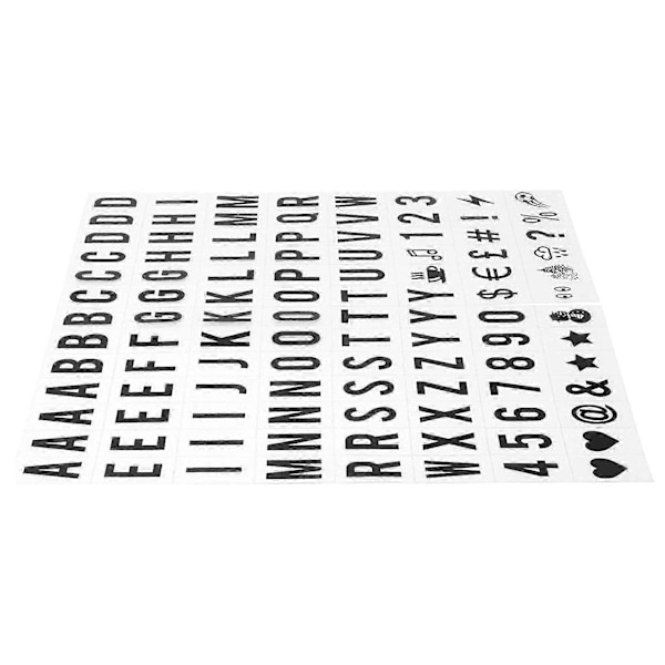 104 stk. Kinematiske Lysboks-utskiftbare Bokstaver & Tall Skilt svart for A4 MagiGlow Lysende Bokstavboks Skilt Meldingstavle 65.4x35mm (LED Lysboks er